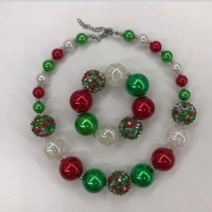 Kids Christmas Bubblegum Necklace/Bracelet Set